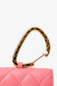 Pre-Loved Chanel™ 2021 Pink Leather Hook Card Holder