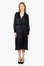Vince Black Printed Silk Wrap Dress Size S
