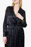 Vince Black Printed Silk Wrap Dress Size S