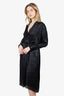 Vince Black Printed Silk Wrap Dress Size S