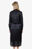 Vince Black Printed Silk Wrap Dress Size S