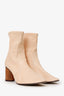 Stuart Weitzman Nude Crinkle Patent Leather Ankle Boots Size 40