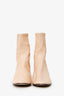 Stuart Weitzman Nude Crinkle Patent Leather Ankle Boots Size 40