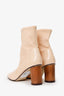 Stuart Weitzman Nude Crinkle Patent Leather Ankle Boots Size 40