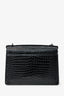 Saint Laurent So Black Croc Embossed Leather Medium 'Sunset' Shoulder Bag
