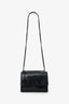 Saint Laurent So Black Croc Embossed Leather Medium 'Sunset' Shoulder Bag