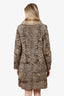 Bisang Brown Persian Lamb/Fox Fur Collar Coat Estimated Size S