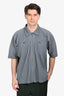 Homme Plisse Issey Miyake Slate Grey Pleated Button Down Short Sleeve Shirt Size 4