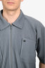 Homme Plisse Issey Miyake Slate Grey Pleated Button Down Short Sleeve Shirt Size 4