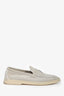 Loro Piana Pearl Powder Grey Suede 'Summer Charms Walk' Loafers Size 40.5
