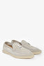 Loro Piana Pearl Powder Grey Suede 'Summer Charms Walk' Loafers Size 40.5