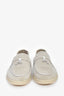 Loro Piana Pearl Powder Grey Suede 'Summer Charms Walk' Loafers Size 40.5