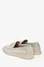 Loro Piana Pearl Powder Grey Suede 'Summer Charms Walk' Loafers Size 40.5