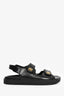 Givenchy Black Leather Pattern Double Strap Sandals Size 40