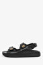 Givenchy Black Leather Pattern Double Strap Sandals Size 40