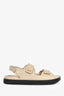 Givenchy Cream Leather Pattern Double Strap Sandals Size 40