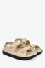 Givenchy Cream Leather Pattern Double Strap Sandals Size 40