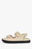 Givenchy Cream Leather Pattern Double Strap Sandals Size 40