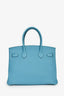 Hermès 2014 Bleu Colvert Togo Leather Retourne Birkin 30 PHW