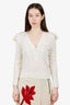 Veronica Beard White Wool Cardigan Size M