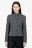 Akris Grey/Black Houndstooth Single Breasted Blazer Size 10
