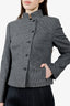 Akris Grey/Black Houndstooth Single Breasted Blazer Size 10