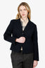 Max Mara Black Cotton Single Breasted Blazer Estimated Size S
