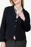 Max Mara Black Cotton Single Breasted Blazer Estimated Size S