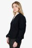Max Mara Black Cotton Single Breasted Blazer Estimated Size S