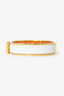 Hermès White/Gold Clic H Bracelet