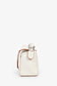Loewe 2021 White/Brown Contrast Leather Mini Puzzle Bag with Strap