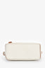 Loewe 2021 White/Brown Contrast Leather Mini Puzzle Bag with Strap