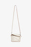 Loewe 2021 White/Brown Contrast Leather Mini Puzzle Bag with Strap