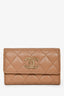 Pre-Loved Chanel™ Dark Beige Caviar Leather Card Holder