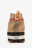 Burberry Brown House Check Canvas Ashby Bucket Bag With Pouch