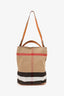 Burberry Brown House Check Canvas Ashby Bucket Bag With Pouch
