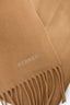Hermès Brown Cashmere Robot Embroidered Fringe Scarf