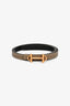 Hermès 2017 Etoupe/Black Swift Epsom Reversible 'Gamma' 13MM Belt Size 75