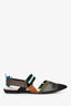Fendi Black/Multicolour Mesh 'Colibri' Slingback Flats Size 40