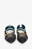 Fendi Black/Multicolour Mesh 'Colibri' Slingback Flats Size 40