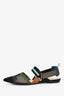 Fendi Black/Multicolour Mesh 'Colibri' Slingback Flats Size 40