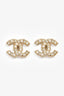 Pre-Loved Chanel™ 2016 Gold Tone CC Logo Pearl Stud Earrings