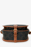 Celine 2020 Brown Leather/Canvas Triomphe Medium 'Folco' Crossbody Bag