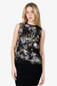 Erdem Black Silk Floral Top Estimated Size Small