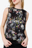 Erdem Black Silk Floral Top Estimated Size Small