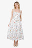 Reformation White Linen Floral Dress Size 10