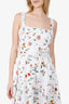 Reformation White Linen Floral Dress Size 10