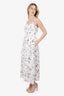 Reformation White Linen Floral Dress Size 10