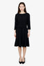Oscar De La Renta Black Midi Dress With Belt Size L