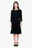 Oscar De La Renta Black Midi Dress With Belt Size L